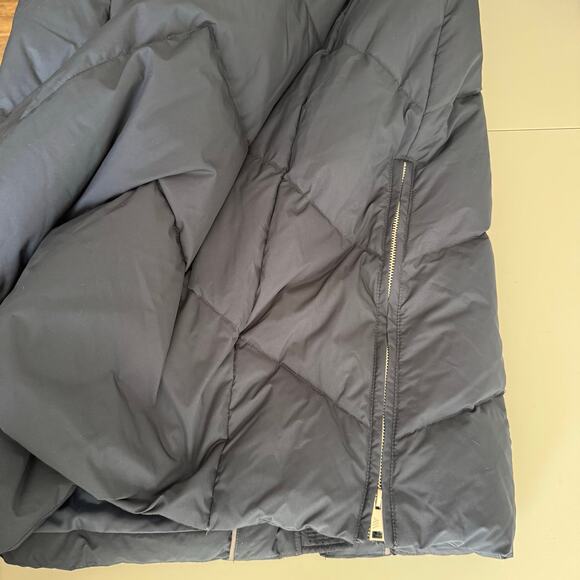 NWT Andrew Marc Phoebe Down-Filled Faux Fur Trim Zip Front Long Coat Blue Size S - Picture 9 of 16